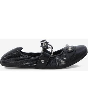 フラットシューズ BALENCIAGA CITY' BALLET FLATS BALENCIAGA City embellished crinkled-leather ballet flats