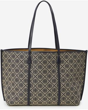 Tory Burch Perry T Monogram Shopping Bag - Grey