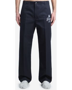 Gucci Printed Cotton Twill Trousers - Blue