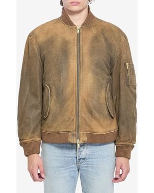 Golden Goose Bomber Leather Jacket - Brown