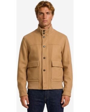 Lardini Camel Sponge Bomber Jacket - Blue