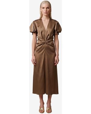 SUTTON NEW YORK Abito Midi Con Drappeggio - Neutro