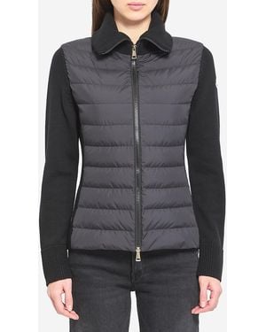 Moncler Padded Tricot Cardigan - Grey