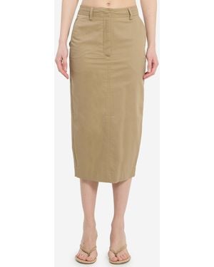 THE LATEST Cotton Gabardine Skirt - Natural