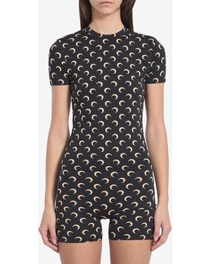 Marine Serre Moon Jersey Shortsleeve Top - Black