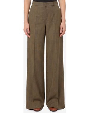 Max Mara Netto Prince Of Wales Wool Pants - Brown
