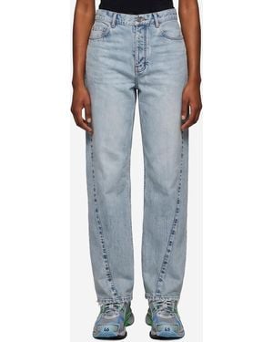 Balenciaga Jeans Con Cuciture Ritorte - Blu