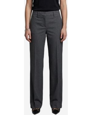 SUTTON NEW YORK Wideleg Stretch Canvas Trousers - Black