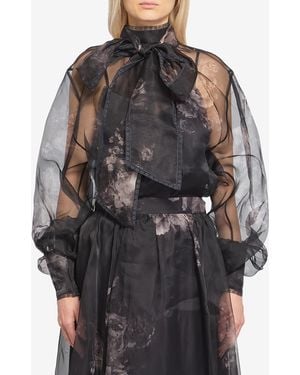 Zimmermann Hypnotic Pussybow Blouse - Gray