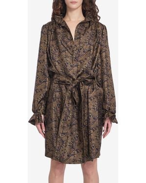 Saint Laurent Lavalliã¨Re Dress - Brown