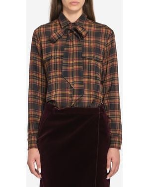 Saint Laurent Lavallire Cassandre Shirt - Brown