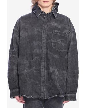 Balenciaga Hooded Denim Parka - Grey