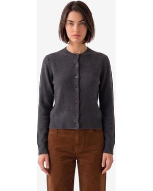 Lemaire Reversible Cashmere Sweater With Buttons - Gray