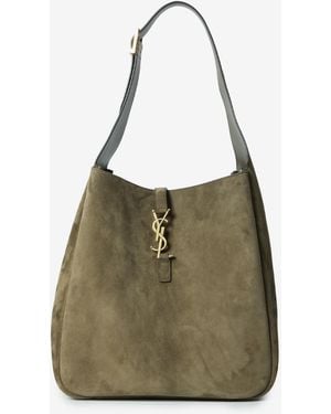 Saint Laurent Suede Le 5 7 Bag Large - Green