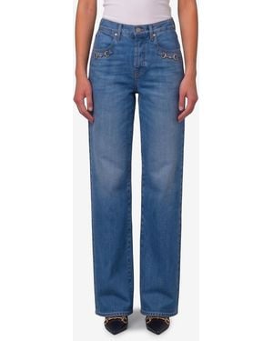 Gucci Bootcut Pants With Horsebit - Blue