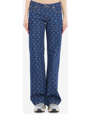 Marine Serre Midnight Bootcut Jeans - Blue