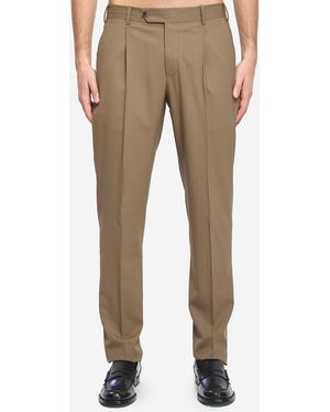 PT Torino Union Virgin Wool Trousers - Natural