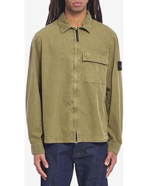 Stone Island Cotton Overshirt - Green