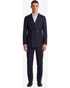 Tagliatore Virgin Wool Doublebreasted Vesuvio Suit - Blue