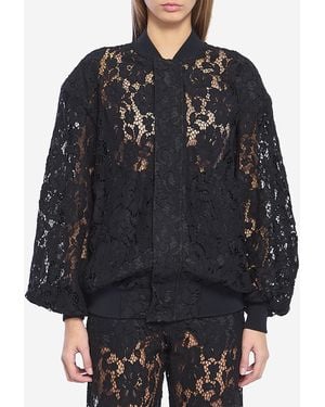 FEDERICA TOSI Lace Bomber Jacket - Black