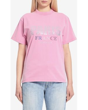 Balenciaga Paris Strass Tshirt - Red