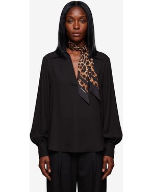 SUTTON NEW YORK Double Georgette Blouse - Black