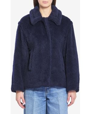 Max Mara Cropped Teddy Coat - Blue