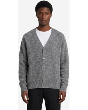 Ami Paris Cardigan Ami De Coeur - Grey