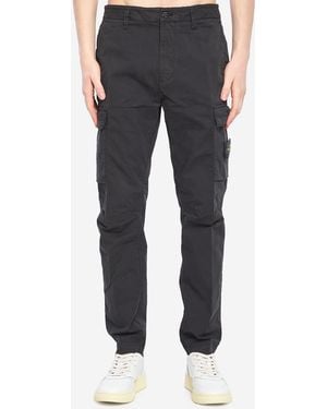 Stone Island Regular Tapered Cargo Trousers - Black