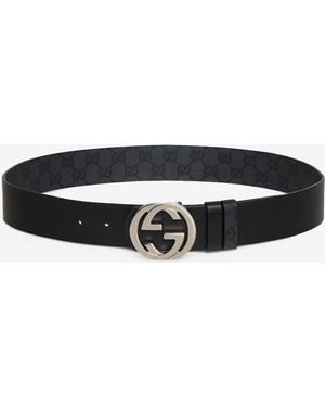 Gucci Cintura Reversibile Con Fibbia Incrocio Gg - Bianco