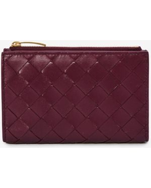 Bottega Veneta Portafoglio Intrecciato Bifold Medio - Viola