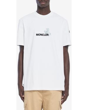Moncler Tshirt Con Logo Cartoon - Bianco
