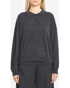 Allude Wool And Cashmere Polo Shirt - Gray