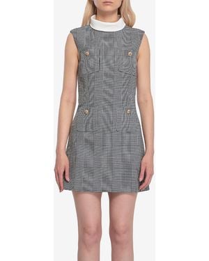 Self-Portrait Prince Of Wales Mini Dress - Grey
