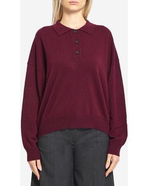 Allude Wool And Cashmere Polo Shirt - Red