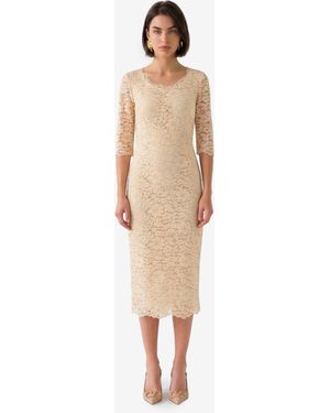 SUTTON NEW YORK Lace Midi Sheath Dress - Natural