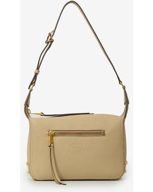 Tod's Metal Dots Mini Leather Bag - Natural