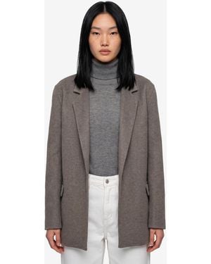 The Row Cinna Driftwood Melange Jacket - Gray