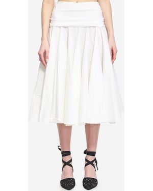 Jacquemus Draped Midi Skirt With Godet - White