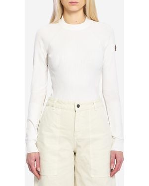 Moncler Knitted Crew Neck Jumper - White