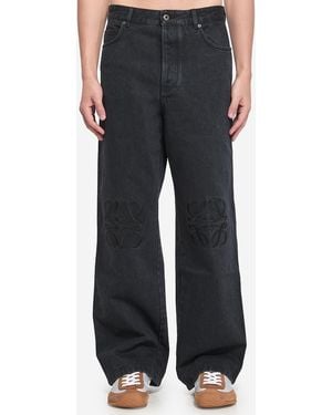Loewe Baggy Anagram Denim Trousers - Black