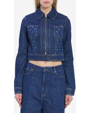 Marine Serre Midnight Trucker Jacket - Blue