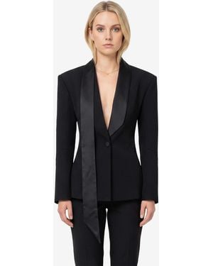 The Attico Singlebreasted Tuxedo Jacket - Blue