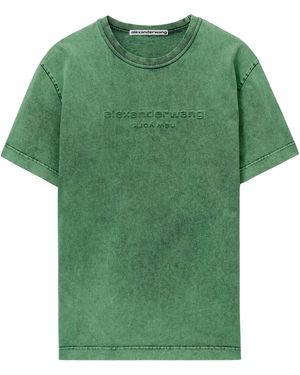 Alexander Wang Tshirt Con Logo Goffrato - Verde