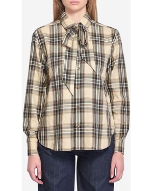 Saint Laurent Lavalliã¨Re Cassandre Shirt - Natural