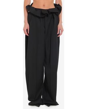 KHAITE Kira Pleated Waisted Trousers - Black