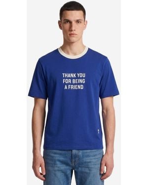 Ami Paris Printed Cotton Tshirt - Blue