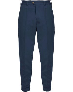 PT Torino Cotton And Linen Trousers - Blue