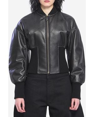 Alaïa Cinched Bomber Jacket - Black