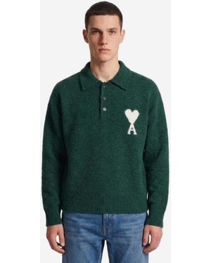 Ami Paris Ami De Coeur Polo Shirt - Green